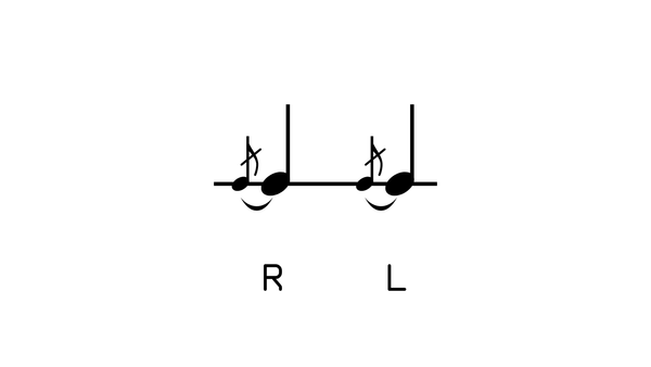 Flam drum rudiment notation
