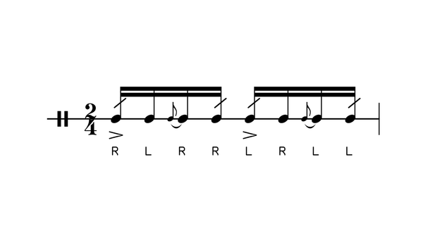 Book Report drum rudiment notation