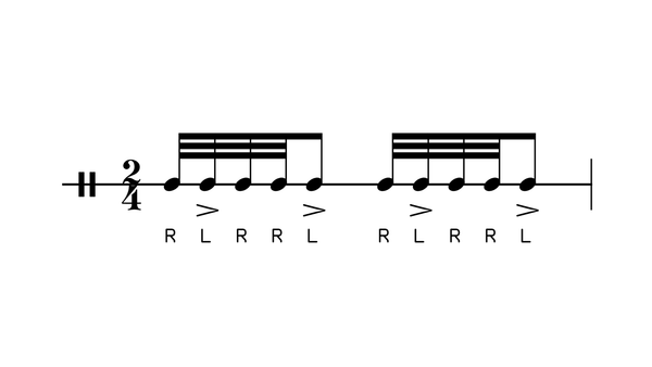 Grandmas drum rudiment notation