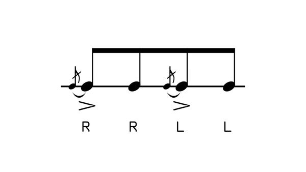 Flam Tap drum rudiment notation