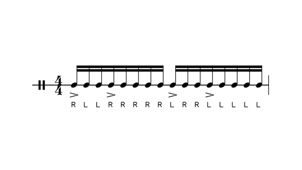 Keith's Warm-Up #1 drum rudiment notation