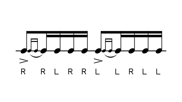 Drag Paradiddle #1 drum rudiment notation