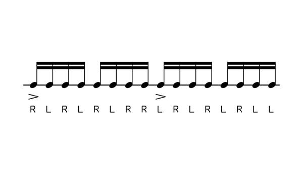 Triple Paradiddle drum rudiment notation