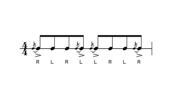 Fubar drum rudiment notation