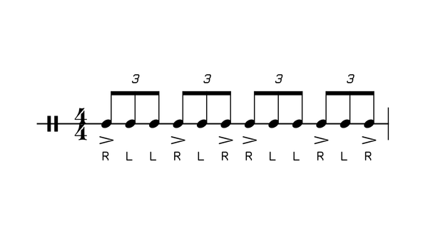 Steve's Warm-Up drum rudiment notation