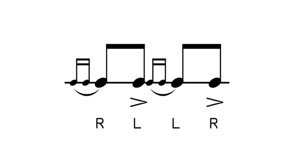 Single Drag Tap drum rudiment notation