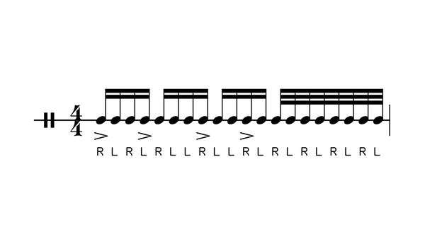 Stephane's Warm Up drum rudiment notation