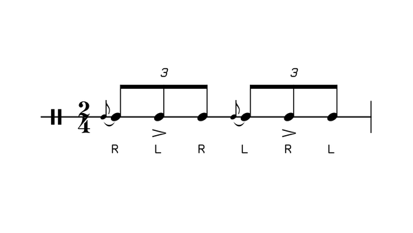 Chutuddas drum rudiment notation
