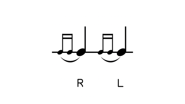 Drag drum rudiment notation
