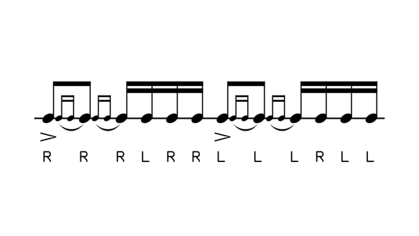 Drag Paradiddle #2 drum rudiment notation