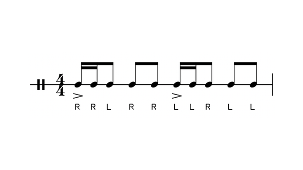 Dragadiddle drum rudiment notation
