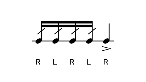 Nine Stroke Roll drum rudiment notation