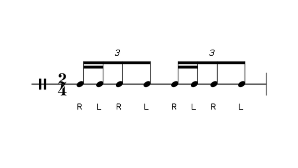 Hertas drum rudiment notation