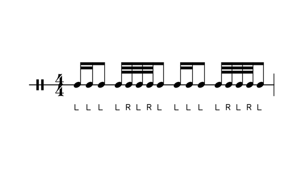 Building Faster Single Strokes #1 drum rudiment notation
