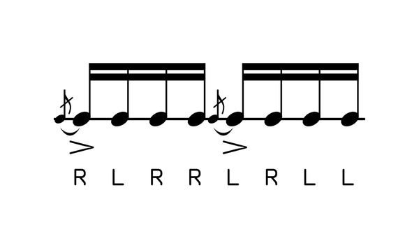 Flam Paradiddle drum rudiment notation