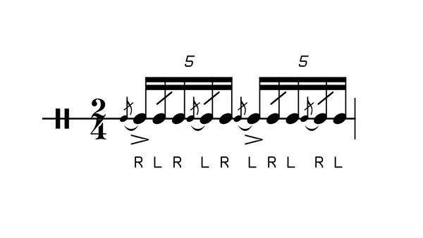 Chutra Cheese drum rudiment notation