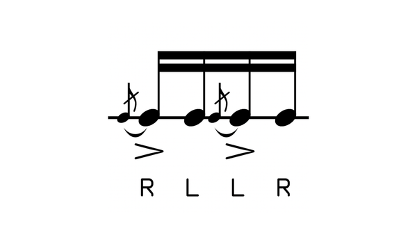 Inverted Flam Tap drum rudiment notation