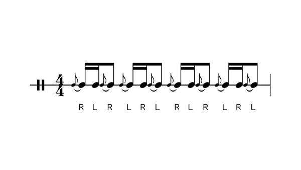 Flam-a-Flam drum rudiment notation