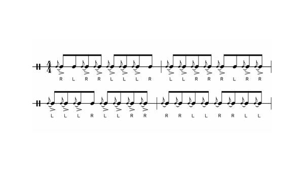 FlamaFlamFlamFlamFlam drum rudiment notation